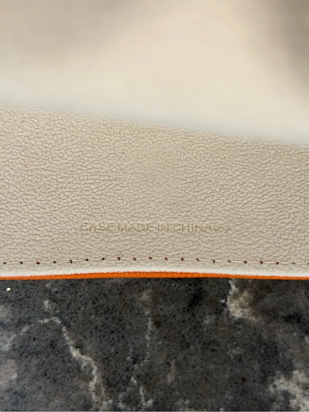NWOT Tory Burch Sunglasses Case Faux Leather Textured Orange